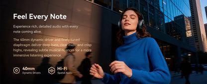 Active Noise Cancelling Headphones Bluetooth 6.0 Wireless Over-Ear Headphones with 120H Battery, 6-Mic ENC Calls, LED Power Display & Spatial Audio