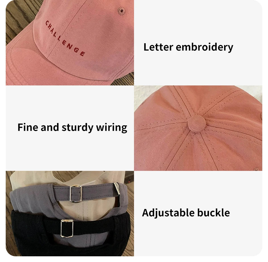 Letter Embroidered Baseball Cap for Women Spring Summer Outdoor Sunscreen Unisex Snapback Hat Sports Casual Men Hip Hop Hat