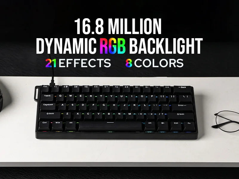 AULA WIN60 HE/WIN60 HE MAX 60% Hot-Swap Tray-Mount Structure Wired Mechanical Keyboard with Hall Effect Magnetic Switch