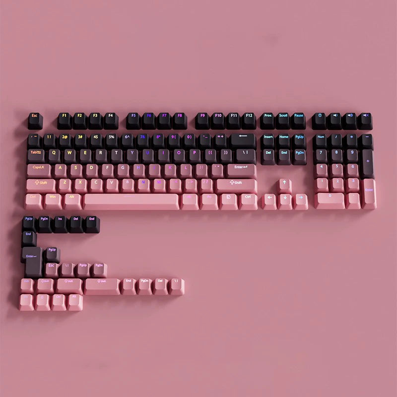 Gradient backlit RGB Gamer Keycaps For Mx Switch Mechanical Keyboard OEM Profile PBT Keycap White Blue ISO Layout Key caps DIY