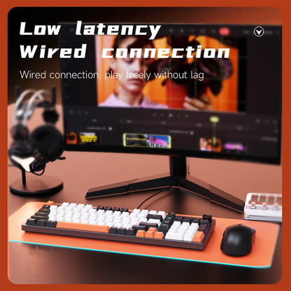 AJAZZ NK98 Wired Mechanical Keyboard: Full-Key Hot-Swap, 98-Key Layout for Precise Performance; Wired, Stable Control, Multi-System Compatibility; Windows Vista/XP/7/8/10/17, Mac: Wired connection for stable control and low l