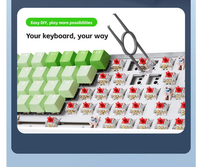 K68    68Key Wireless Mechanical Keyboard Tri-mode Connection,Full Key Hot Swap,RGB lighting Effects,Gasket Muffler Structure, L