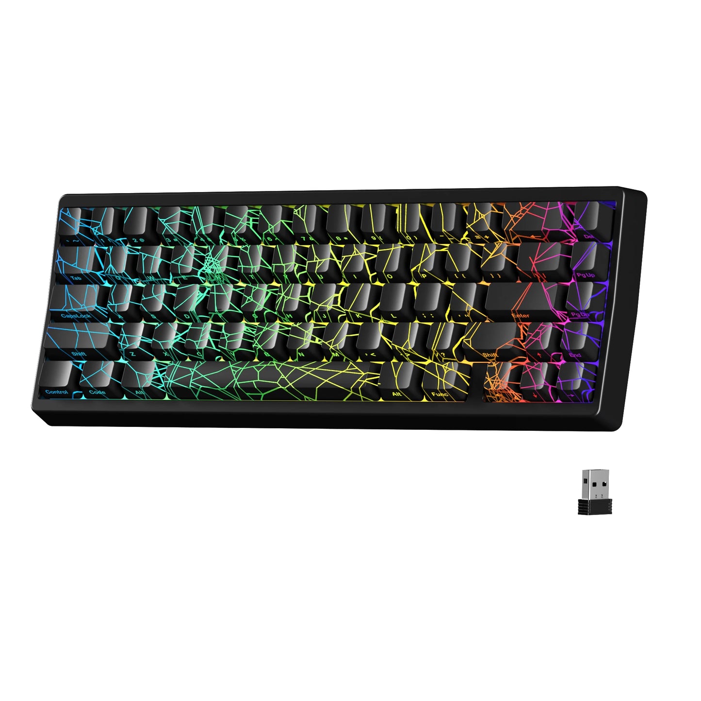 XVX M67 JadeStone Mechanical Keyboard 65% Tri-Mode Wireless Keyboard, Hot Swappable RGB Mechanical Keyboard with IMD Keycaps, Gasket Mount Gaming Keyboard
