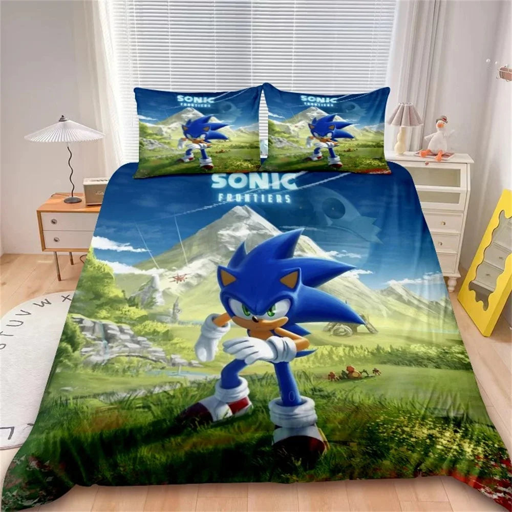 Cartoon Duvet Cover Set Bedding Soft Laundry Cotton S-Sonic-S Film H-Hedgehogs 2/3 Piece Set Four Seasons Student Dormitory