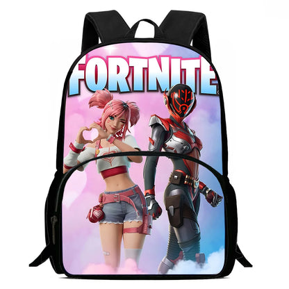 Hot-Game-Kinderrucksäcke mit Lunchbag und Federmäppchen, große Schultaschen für Schüler, Design F – FortniteS, für Jungen und Mädchen, ideales Geschenk
