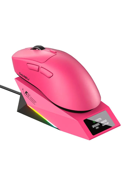DAREU draadloze gamingmuis 8khz polling rate AIM-750 (3950) 30000 DPI tri-mode gamermuis 60g met oplaadstation