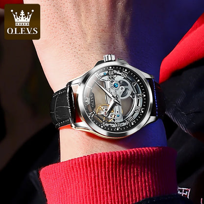OLEVS 6661 Automatic Watch For Men Skeleton Original Mechanical Movement Men's Wristwatch Waterproof Luminous Sport Men's Watches
