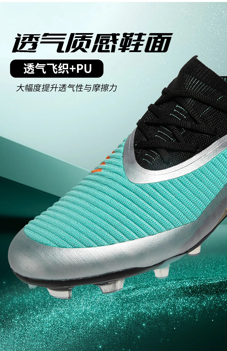 Botas de fútbol para hombre, nuevas, para partido y entrenamiento, calzado de fútbol antideslizante con tacos largos FG, ultraligeras, para exterior, zapatillas, dropshipping
