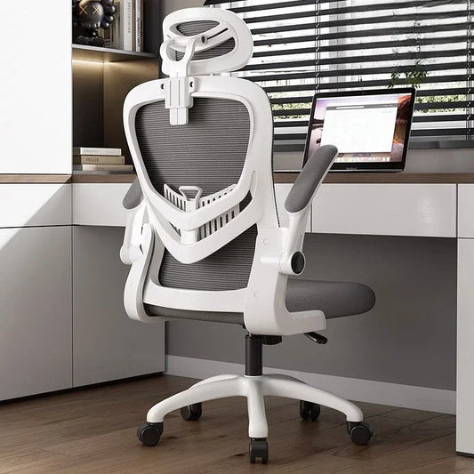 Chaise de bureau ergonomique réglable avec support lombaire en maille, appui-tête inclinable et pivotant, mobilier de bureau, chaise d'ordinateur, chaise de jeu, bureau à domicile, salle d'étude