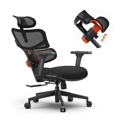 NEWTRAL NT001 Ergonomic Office Chair with Auto-Following Lumbar Support, Adjustable Headrest, 3D Armrest, Reclining Executive Desk Chair