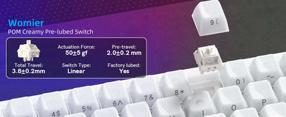 Womier Q61 V2 Wireless 65% Mechanical Keyboard with Knob VIA Programmable Support Tri-Mode BT/2.4G/USB-C Hot-Swap RGB for Mac/PC