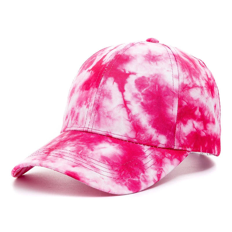 New Outdoor Casual Tie Dye Caps For Women Rainbow Colorful Baseball Cap Female Fashion Streetwear Summer Hat