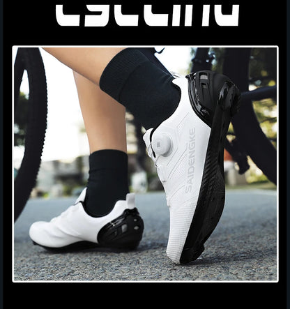 Nouvelles chaussures de cyclisme unisexes, professionnelles, légères, luxueuses, originales, pour route, VTT, course, vélo de mode, vélo de ville, sports de rue
