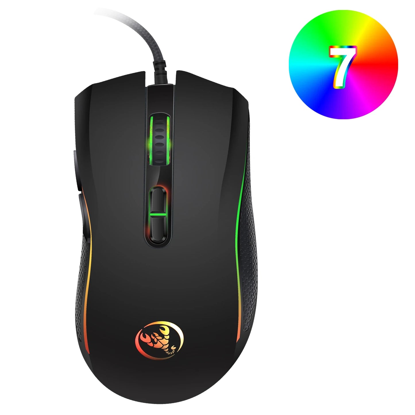 Popularan izbor HXSJ A869 optički ergonomski RGB ABS žičani gaming miš s 4 razine podešavanja rezolucije za prijenosno računalo i PC