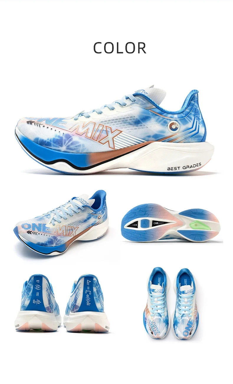 ONEMIX Nylon Carbon Board Marathon Running Racing Shoes, Professional Stable Support, Shock Relief, Ultra-light Rebound Sneakers