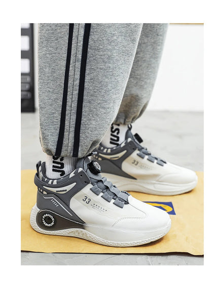 Herren-Sneaker mit drehbarer Schnalle – bequeme, rutschfeste Schnürschuhe für Outdoor-Aktivitäten