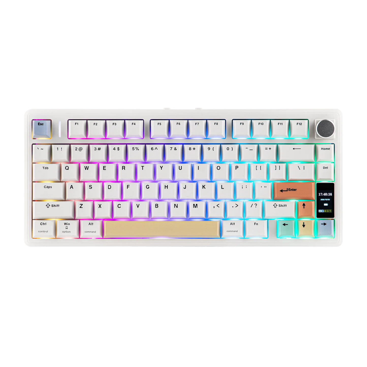 EPOMAKER TH80 V2 PRO 75% ANSI US Layout Wired/Bluetooth/2.4Ghz Wireless Mechanical Gaming Keyboard with Screen/ Knob & 10000mAh