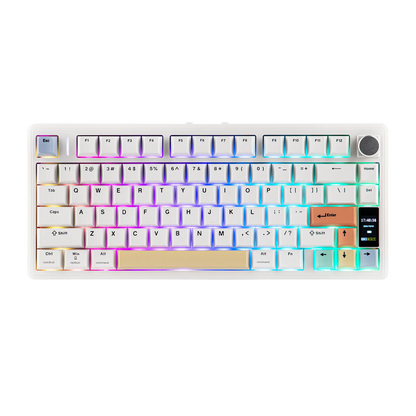 EPOMAKER TH80 V2 PRO 75% ANSI US Layout Wired/Bluetooth/2.4Ghz Wireless Mechanical Gaming Keyboard with Screen/ Knob & 10000mAh