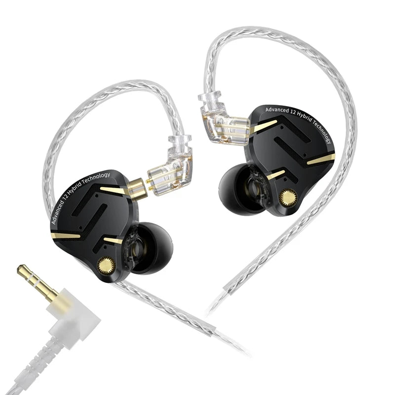 KZ ZS12 PRO 2 Hybrid IEM Earphones – HiFi Bass Wired Gaming Earbuds with Super-Linear Drivers