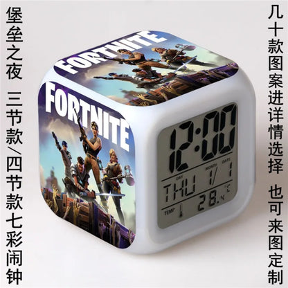 Fortnite Alarm Clock Cute Fashion Cartoon Personalized Creative Kawaii Minimalist LED Alarm Clock Gift for Friends' Birthday