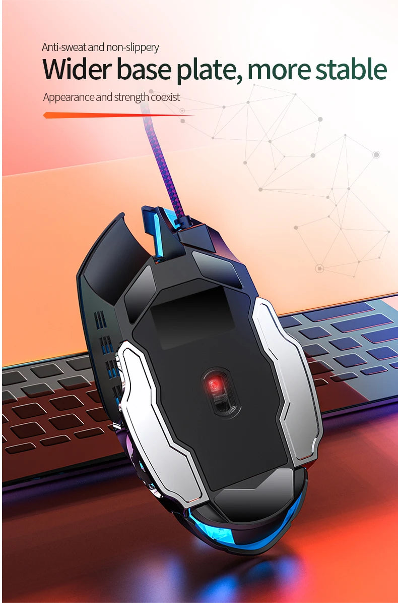 USB-kablet gamingmus med 6 knapper, baggrundsbelysning, ergonomisk design og justerbar DPI – optisk mus til PC-gamer, computer og desktop
