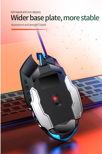 USB-kablet gamingmus med 6 knapper, baggrundsbelysning, ergonomisk design og justerbar DPI – optisk mus til PC-gamer, computer og desktop