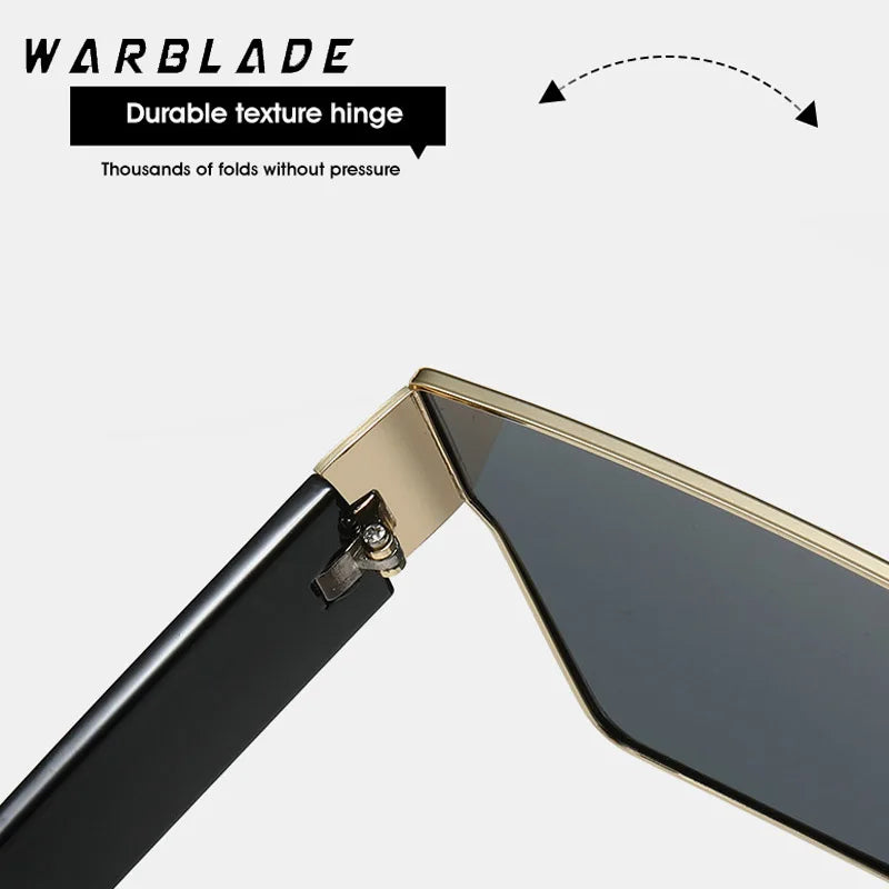 WarBLade Retro Square Sunglasses Men Women 2025 Luxury Brand Designer One Piece Decoration Sun Glasses Men Travelling Eyewear