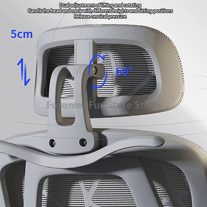 Breathable Mesh Computer Office Chair with Armrest and Lumbar Support Adjustable Ergonomic Desk Chair Home Gaming Headrest Chair