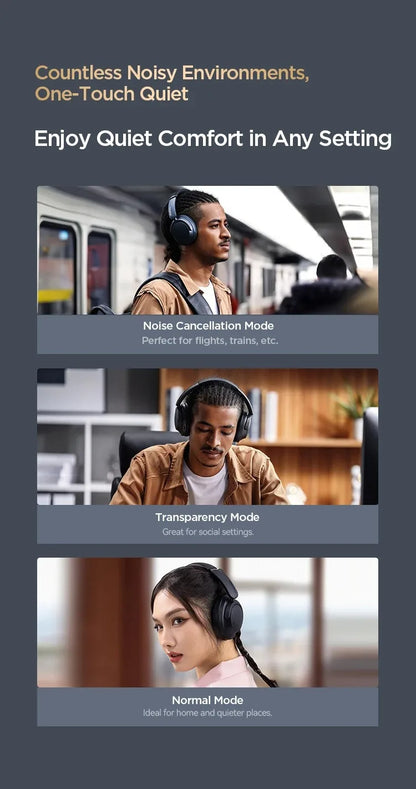 1MORE SonoFlow Pro Wireless Headphones with Active Noise Cancelling, Hi-Res Audio Bluetooth Headphones, 100H Playtime Clear Call Headset
