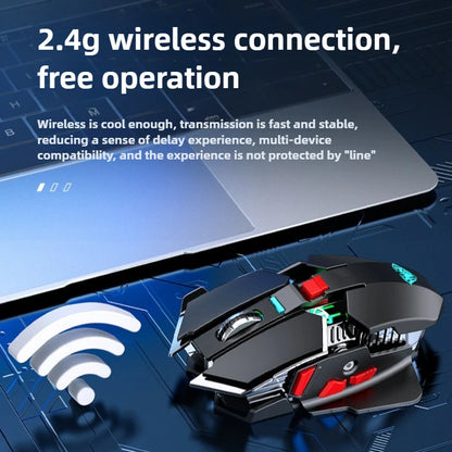 Nowa mysz gamingowa 2025 SC300 bezprzewodowa 2.4G RGB 3200dpi, akumulatorowa, cicha, mechaniczna mysz e-sportowa do komputera stacjonarnego i laptopa