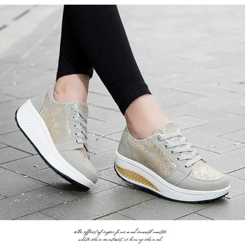 Læder-casualsneakers til kvinder, moderigtige og komfortable platform-vandresko, kilehæl-mokkasiner, åndbare loafers, Zapatos De Mujer