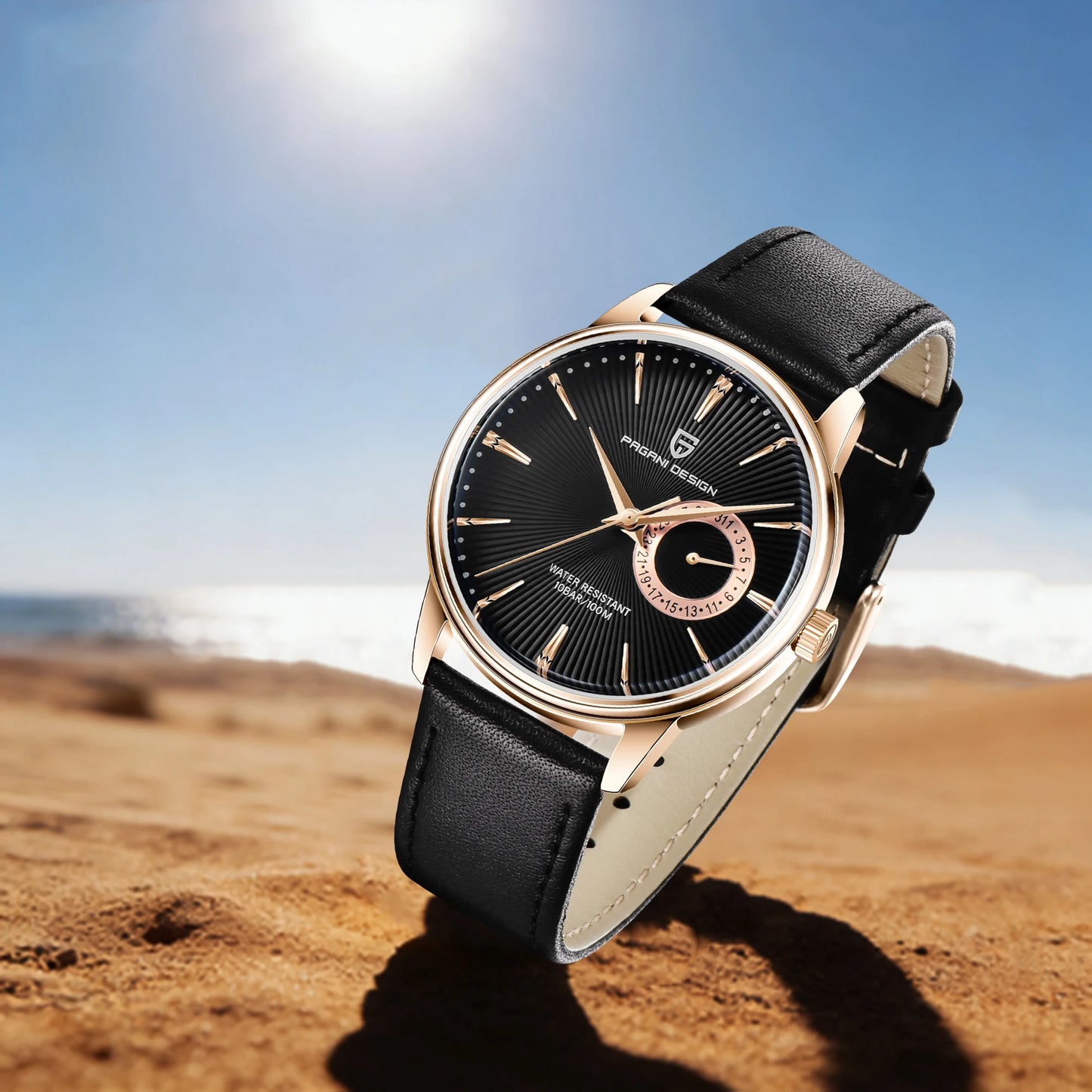 Relógio Casual de Quartzo para Homem PAGANI DESIGN, Luxo Leve, Versátil, Vidro Revestido, Impermeável, Mostrador em Aço Inoxidável e Indicação de Data