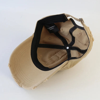 2025 New Korean Luxury Baseball Cap Design Sun Hat American Youth Personalized Water Washed Punched Fashion Baseball Hat Trend