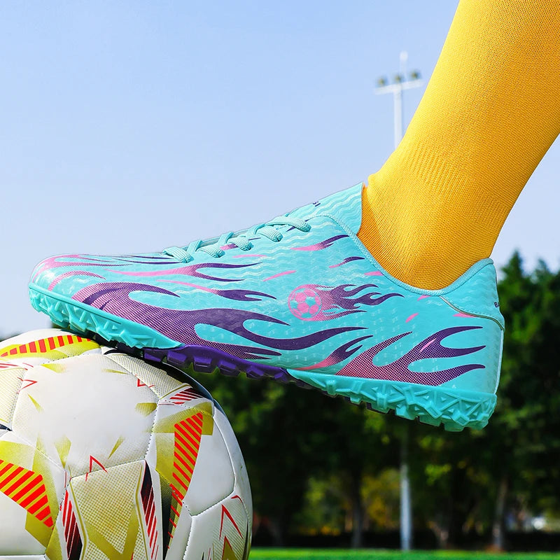 Chaussures de football pour enfants TF Turf, bottes de football respirantes, légères, antidérapantes, pour garçons et filles, chaussures de football pour entraînement en extérieur.