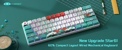 MageGee 60% Mechanical Gaming Keyboard, RGB Full Hot-swappable Customized Switch 61 Keys Mini Office Keyboard for Win/Mac Laptop
