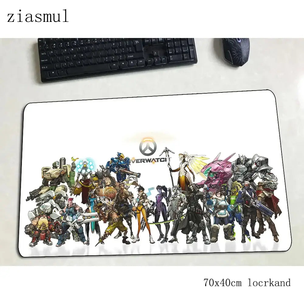Overwatch muismat – prachtige computermat 70x40cm, grote XL gamingmuismat voor muis en toetsenbord, pc-gamer bureau