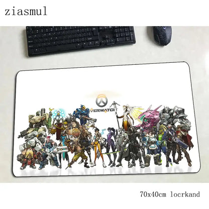 Overwatch muismat – prachtige computermat 70x40cm, grote XL gamingmuismat voor muis en toetsenbord, pc-gamer bureau