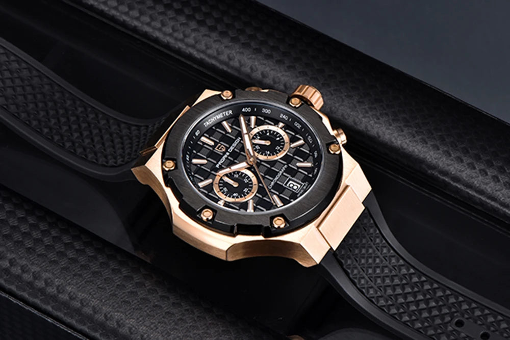 PAGANI DESIGN muški kvarcni satovi – luksuzni sportski kronograf, vodootporan, s luminescentnim kazaljkama i safirnim kristalom s antirefleksivnim premazom