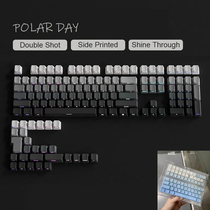 Neue Keycaps für 60/64/84/98/108 Gaming-Mechaniktastaturen mit MX-Switches, 135 Tasten, OEM PBT, seitlich graviert, Farbverlauf in Rot und Schwarz