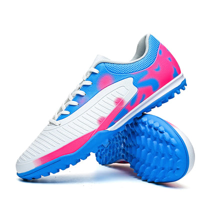 Chaussures de football TF pour adultes toutes saisons, en tissu PU mélangé, semelle extérieure en caoutchouc résistante à l'usure, forte adhérence pour les sports sur gazon toute l'année