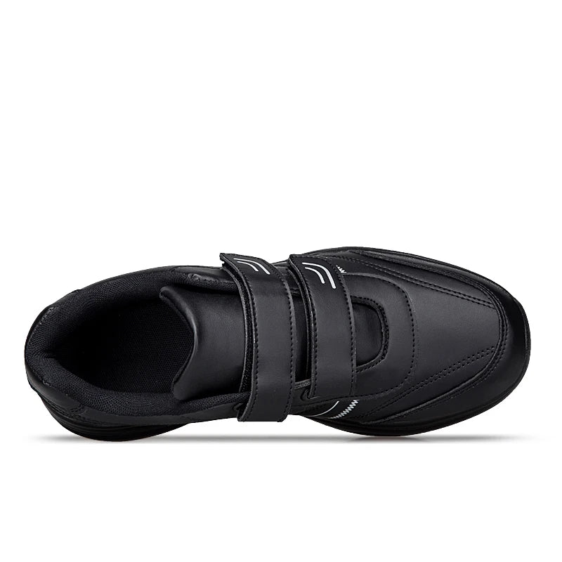 Sneakers da uomo in pelle regolabili con chiusura a strappo, scarpe sportive casual, sneakers bianche, scarpe da ginnastica sportive da uomo