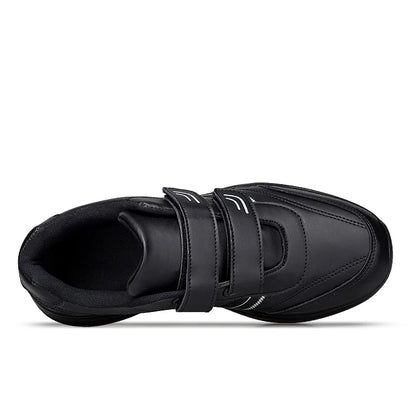 Sneakers da uomo in pelle regolabili con chiusura a strappo, scarpe sportive casual, sneakers bianche, scarpe da ginnastica sportive da uomo