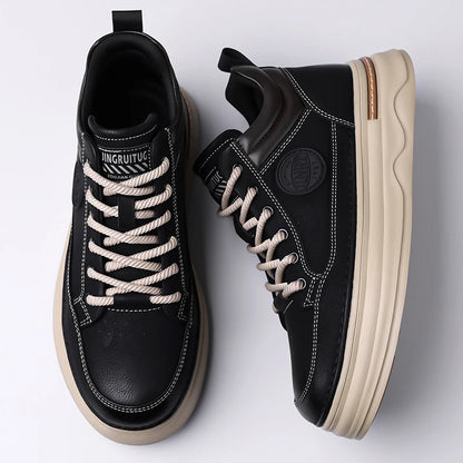 High Quality Men's Casual Leather Thick Bottom Oxford Shoes Fashion Outdoor Flat Top Quality Oxford Shoes Handmade Walking Shoes
