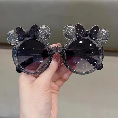 New Cute Crystal Bow Girls Children Sunglasses Fashion Trend Personalized Cartoon Sun Glasses Kids Shiny Eyewear