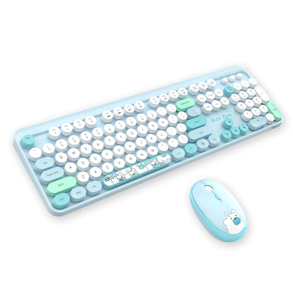 Cute New 2.4G Wireless Keyboard With Numeric 104 Keys Silent Gaming Keyboard Mouse Set For Laptop Desktop PC Friend Gift Durable