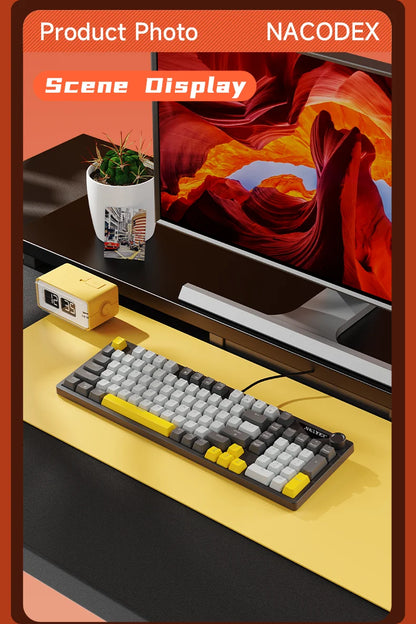 AJAZZ NK98 Wired Mechanical Keyboard: Full-Key Hot-Swap, 98-Key Layout for Precise Performance; Wired, Stable Control, Multi-System Compatibility; Windows Vista/XP/7/8/10/17, Mac: Wired connection for stable control and low l