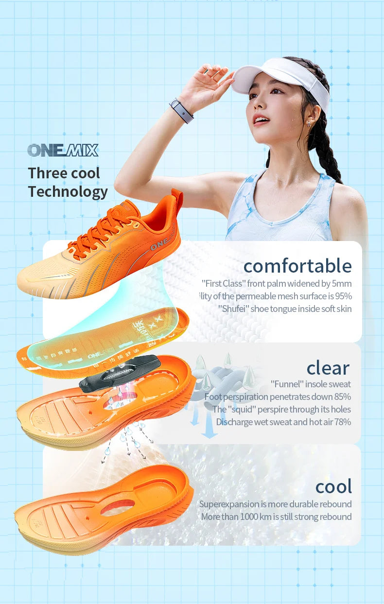 ONEMIX Nouvelles chaussures de course à amorti pour hommes, adaptées aux coureurs intensifs, à lacets, sportives, pour femmes, antidérapantes, d'extérieur, athlétiques, baskets pour hommes