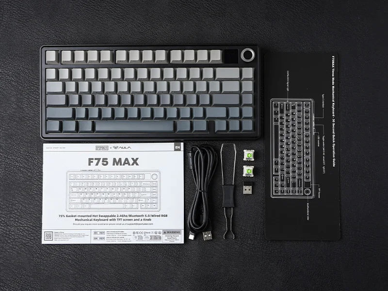 EPOMAKER X AULA F75 MAX Compact 75% ANSI Layout Wired/Bluetooth/2.4GHz Wireless Mechanical Keyboard with TFT Screen and a Knob