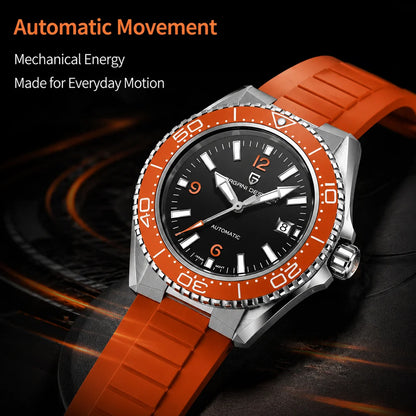 Pagani Design New Men's Mechanical Watch Luxury Sapphire Stainless Steel 100m Waterproof Ceramic bezel Automatic Watch