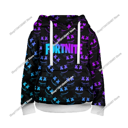 2025 Novo hoodie unissexo Fortnite com impressão 3D, casaco casual, acessório gaming para cosplay, roupa infantil, presentes